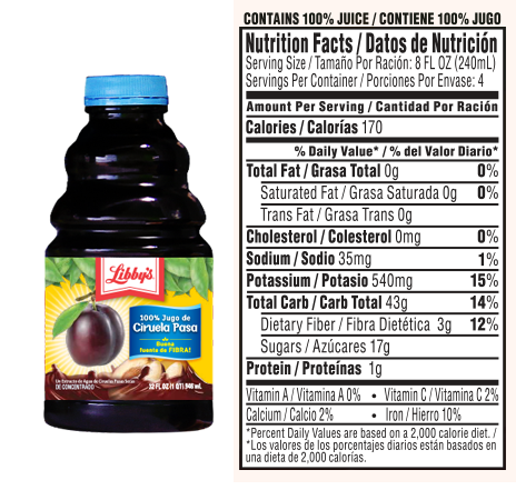 jugo de ciruela pasa